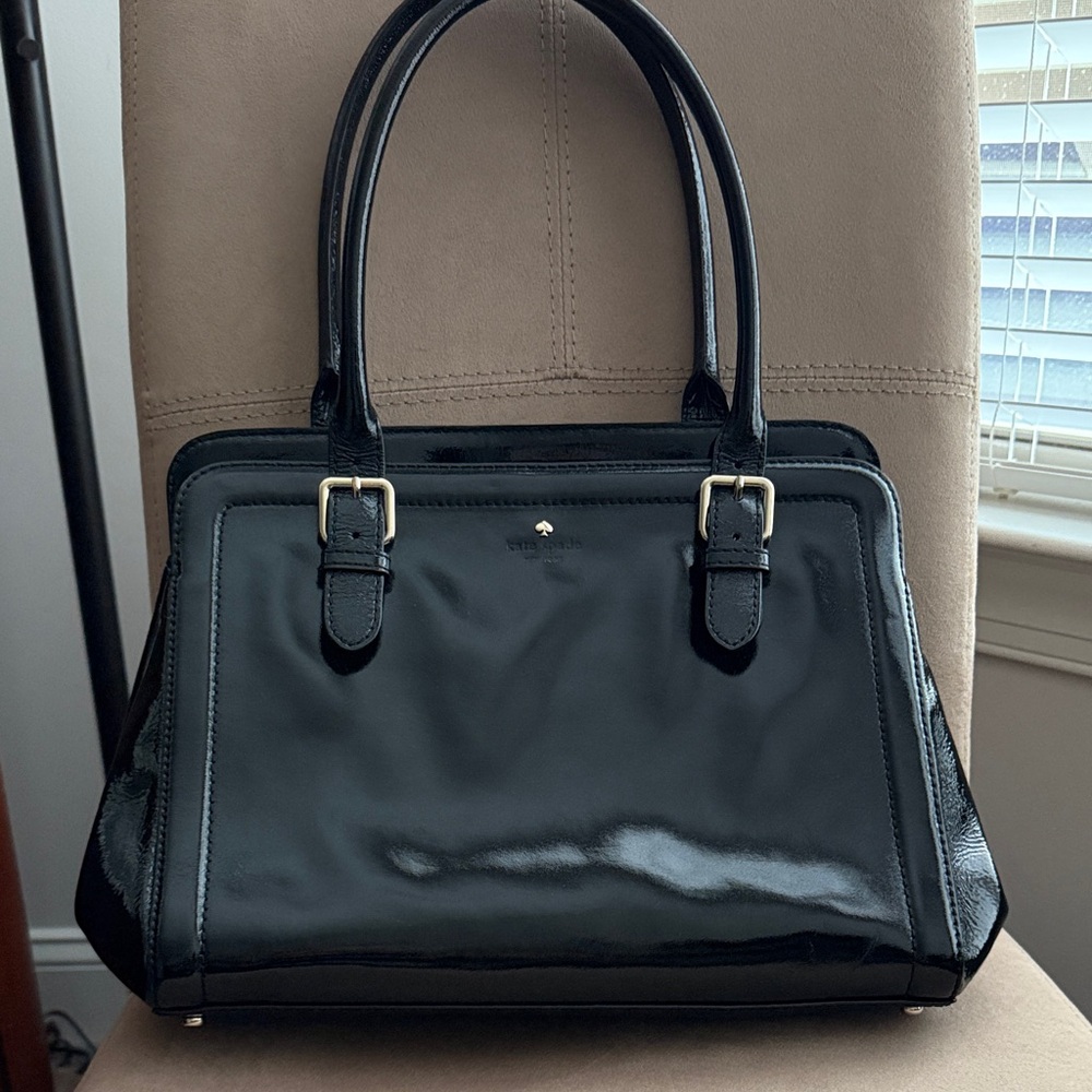 Kate Spade Shiny Black Leather Satchel